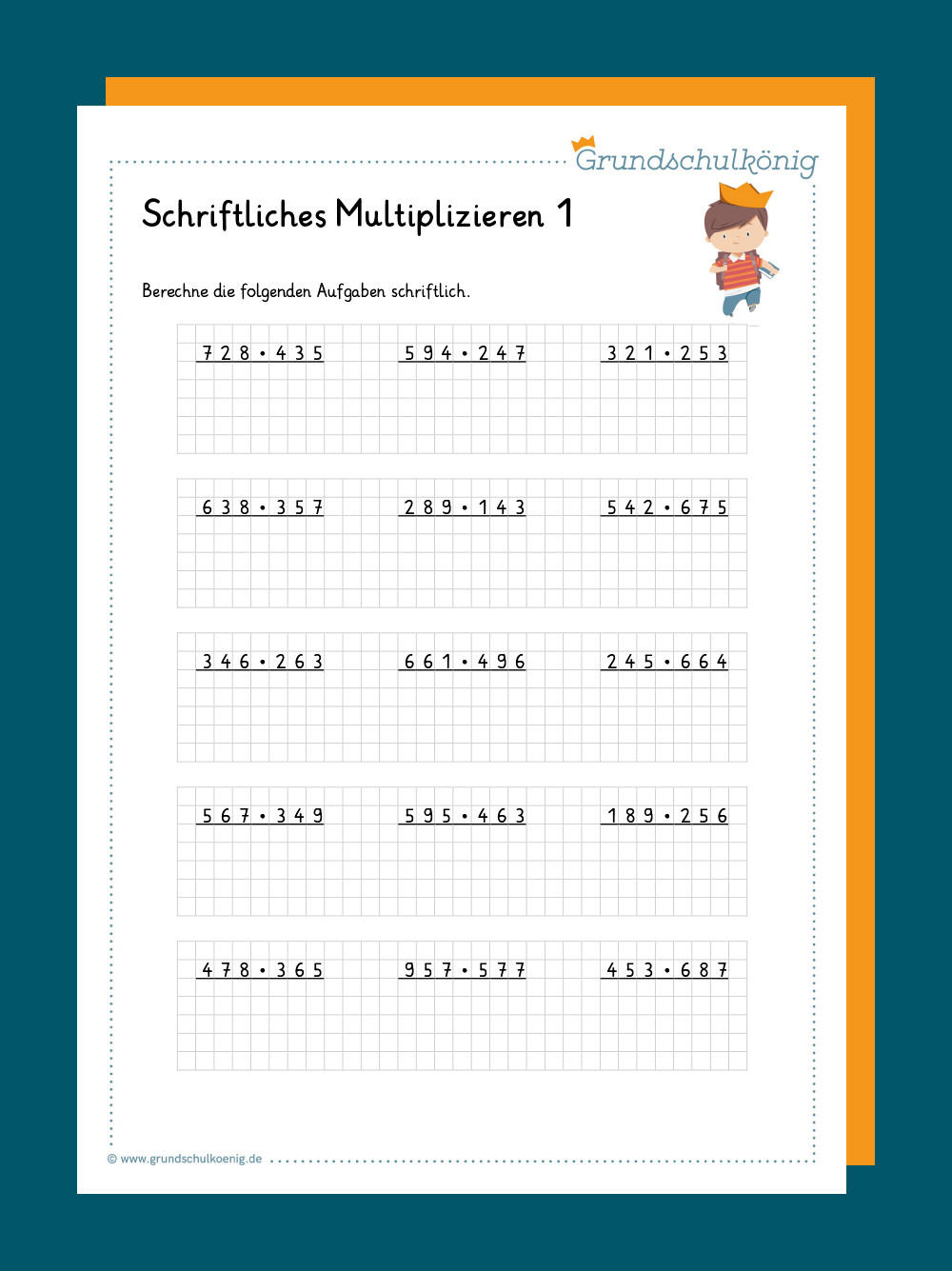 Kostenlose Bungsbl Tter F R Schriftliches Multiplizieren Als Pdf