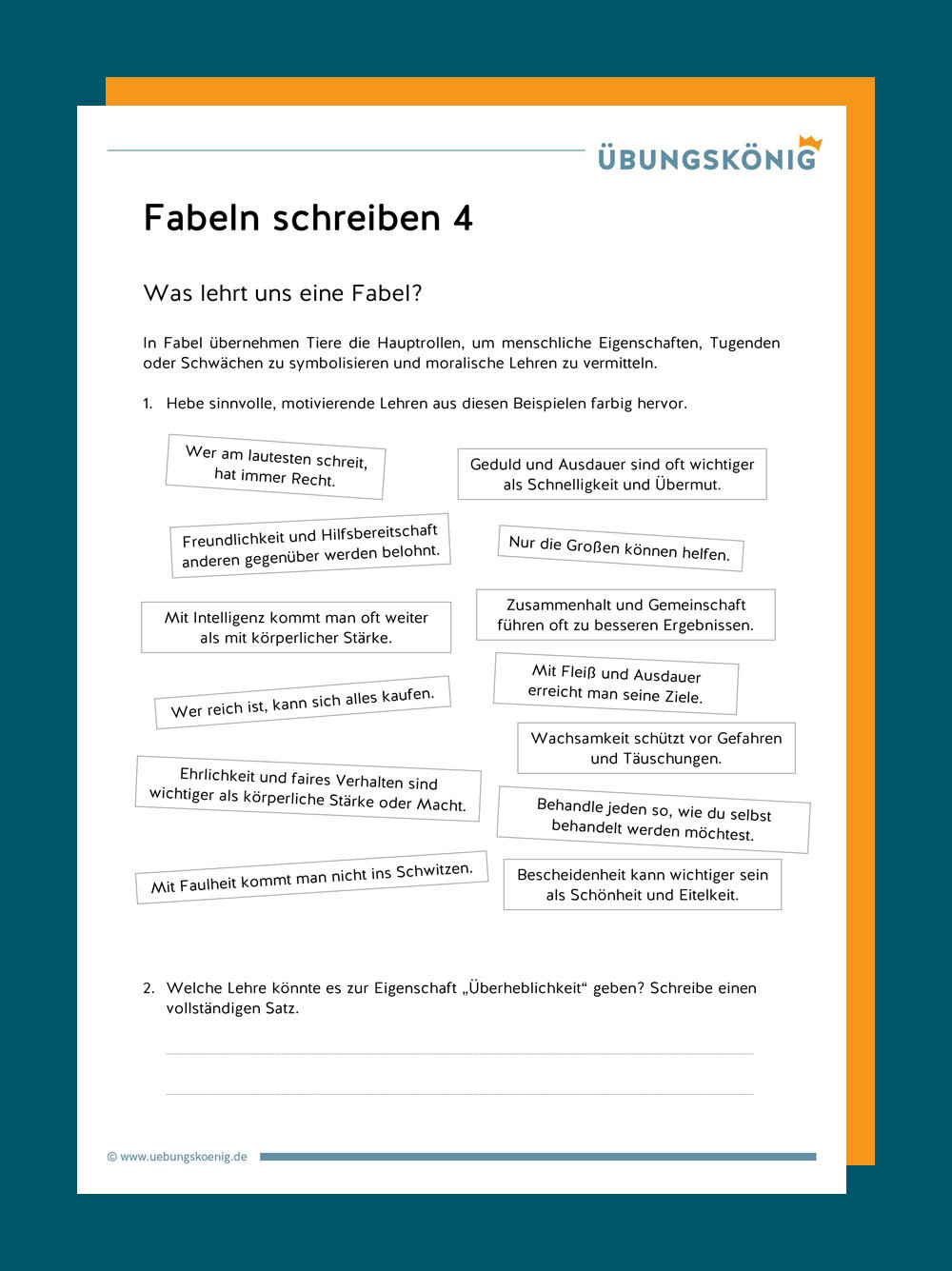 Fabeln Arbeitsblätter Für Die 6 Klasse Als Pdf Beispiele Und Ausdrucksmöglichkeiten Msimpler