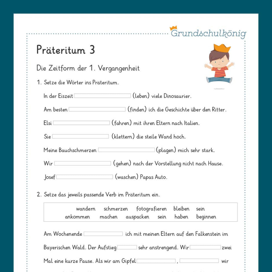 Kostenlose Präteritum Übungen als PDF: Perfekte Hilfe für die 3 - MSimpler